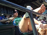 Voyeur Candid Nude Photo at Baseball Game of Woman
